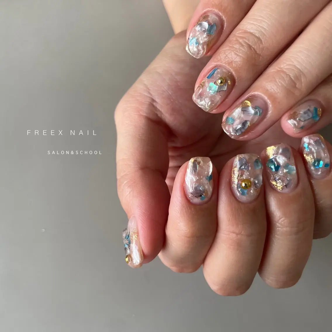 ネイル クリアネイル 夏ネイル ハンドネイル ハンドケア freex nail /ニュアンス/個性派のネイルデザイン