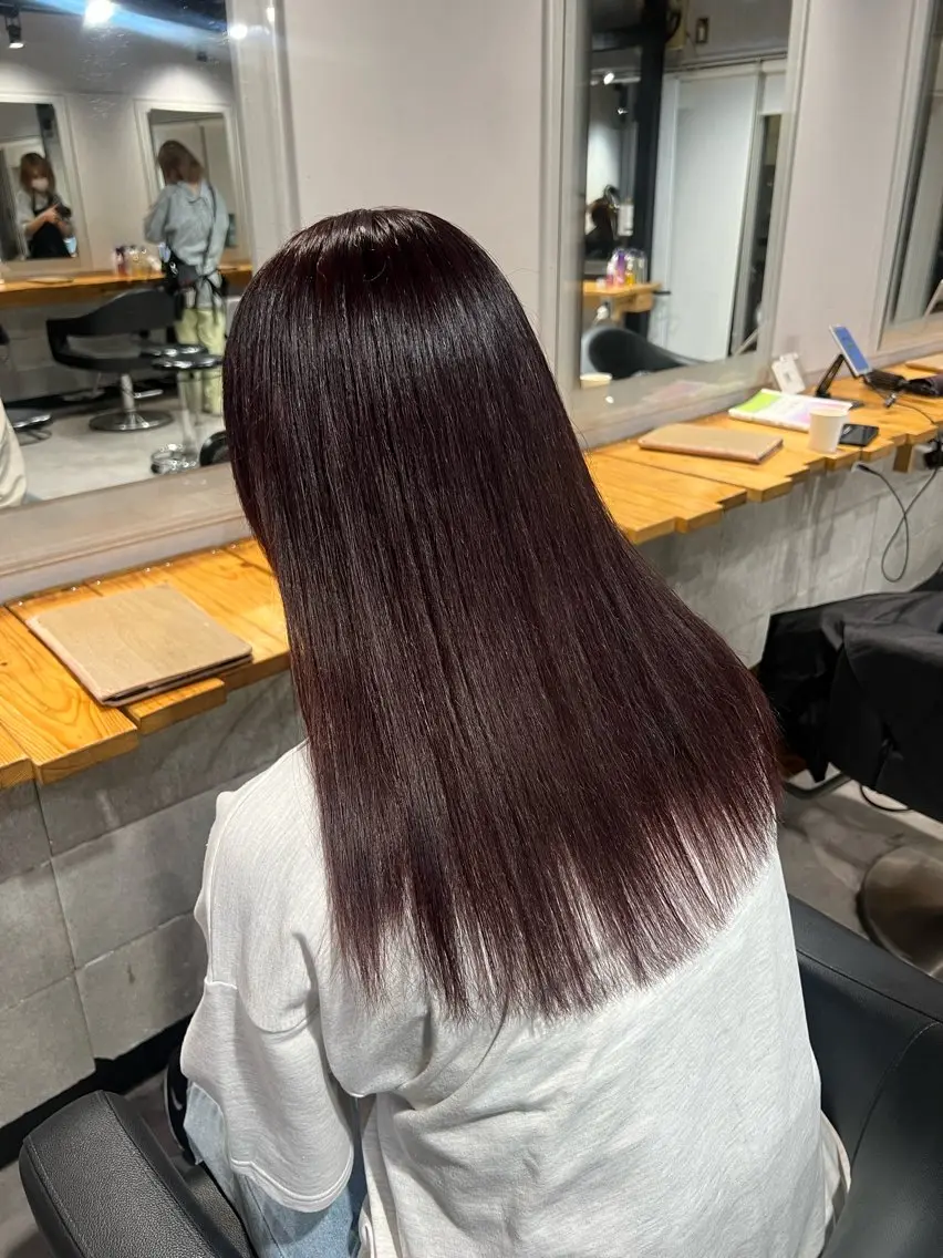 ロング カラー ヘアカラー トリートメント NANAMI🩵 大人可愛い韓国ヘアのヘアスタイル