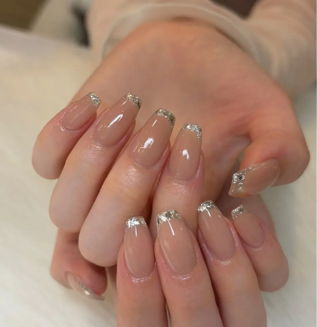 ネイル アートネイル オーロラネイル チークネイル 桜ネイル ドット ハンドネイル Floria nail salonのネイルデザイン