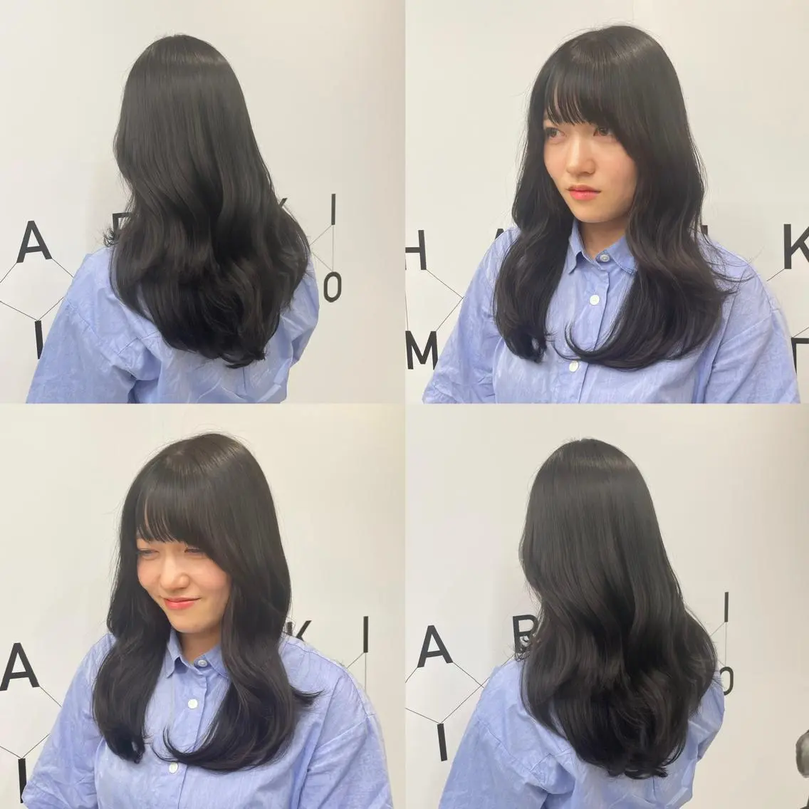 ロング カラー 透明感カラー ダークグレー ダークグレージュ グレージュ 新宿/顔周りカット/ レイヤー/がっきーのヘアスタイル
