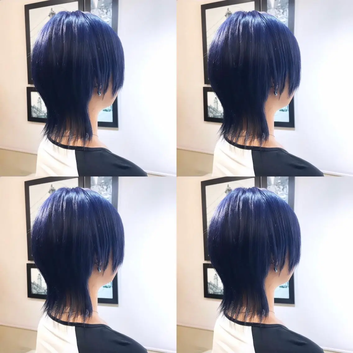 ショート カラー ネイビーカラー ウルフカット 🌟トップデザイナー 高橋🌟のヘアスタイル