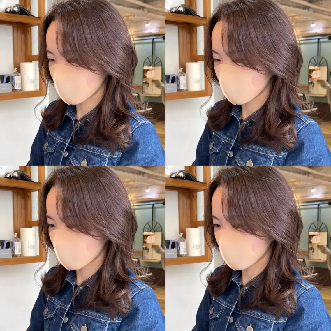 ミディアム カラー 伸ばしかけ 似合わせカット 小顔カット カット ヘアカラー トリートメント ヘッドスパ 大人可愛い透明感🌟 小顔・韓国髪🌟野中のヘアスタイル