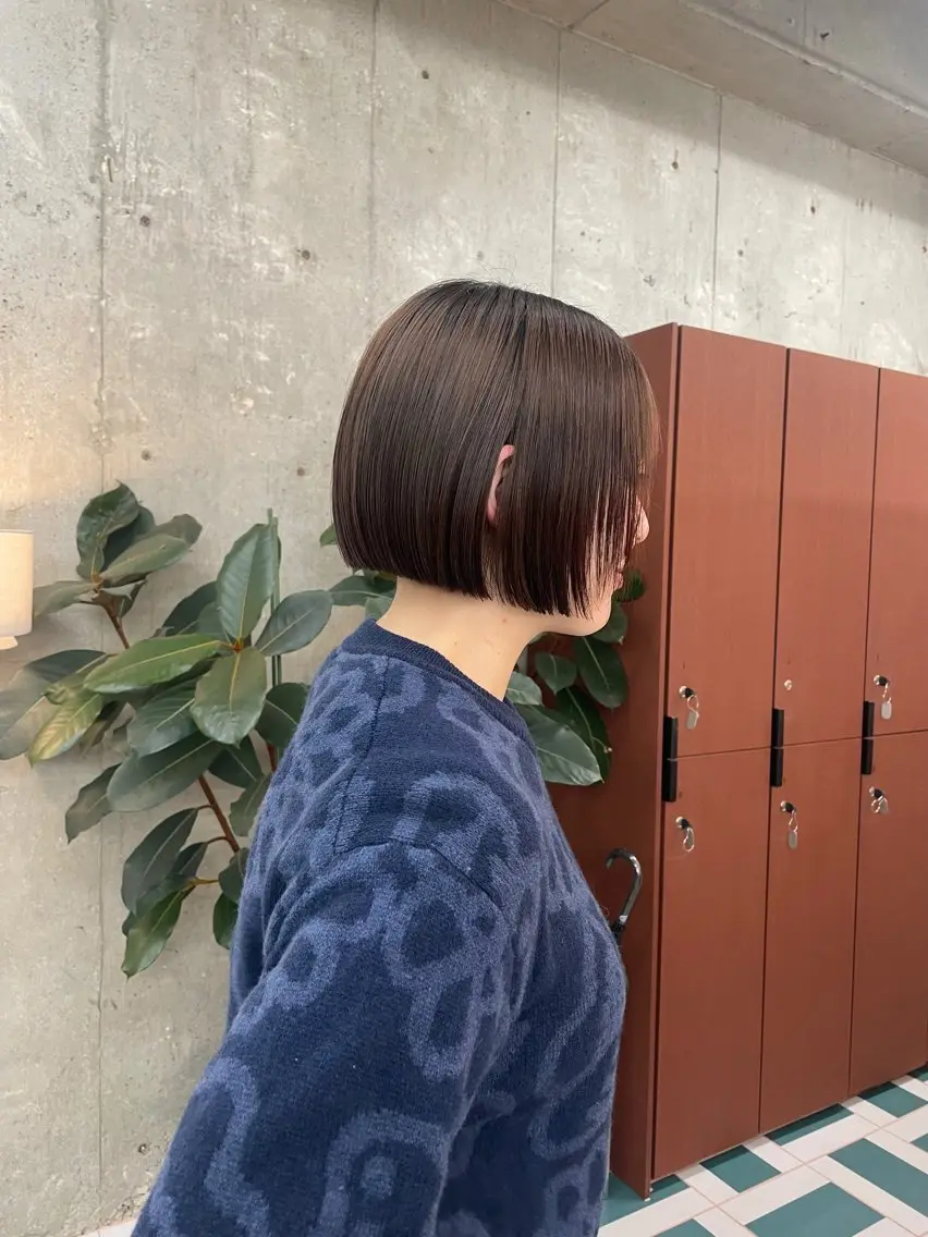 ショート ボブ トリートメント RIN🎀レイヤー/ ボブ/オリーブカラーのヘアスタイル