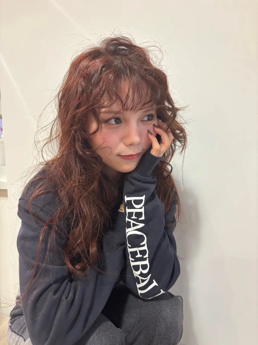 ロング ヘアカラー トリートメント eMu透明感カラー ちゅる髪yuki✩のヘアスタイル