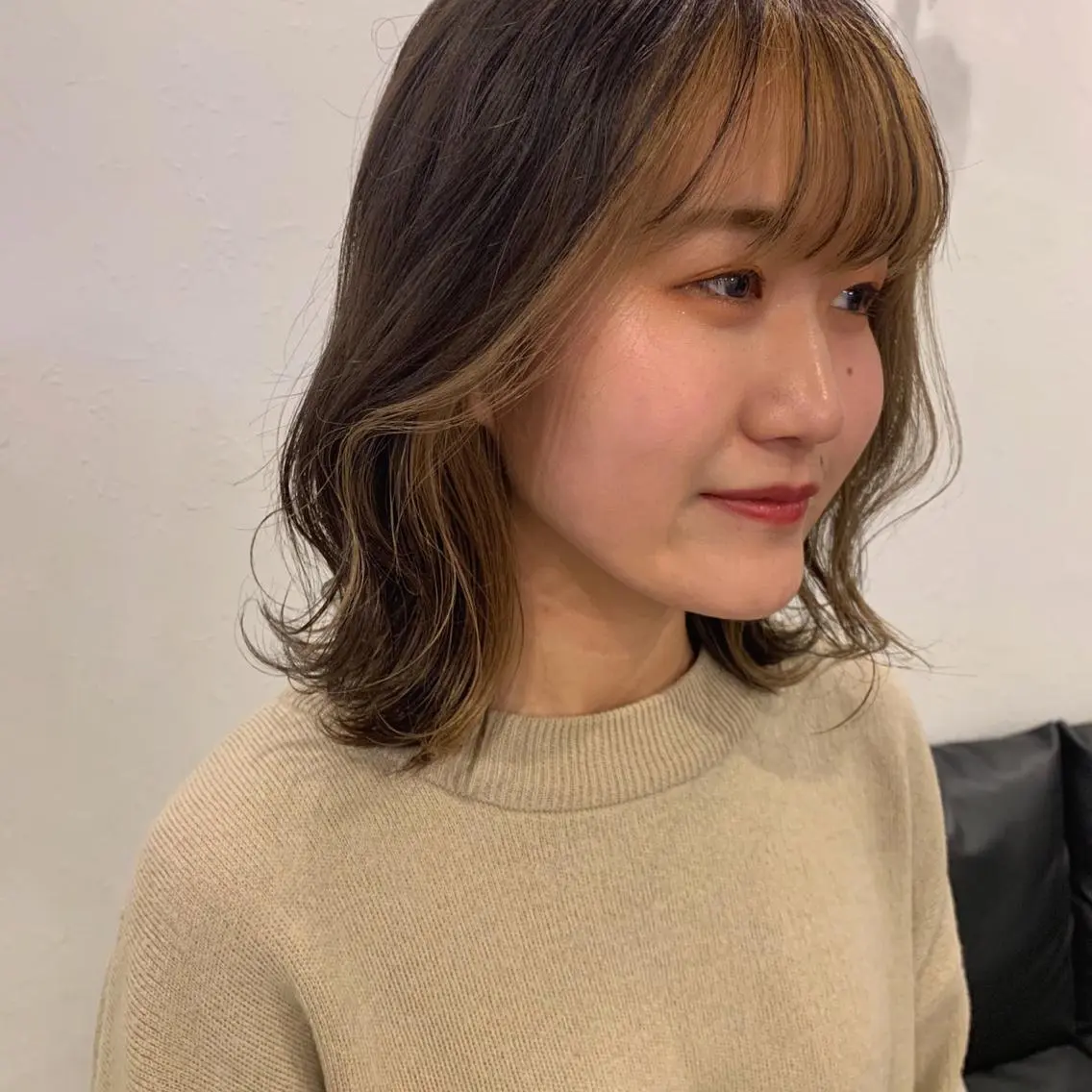 ミディアム カラー ミストバング  フェイスフレーミング ヘアカラー m ā l o.🌷 サカモトマイコのヘアスタイル