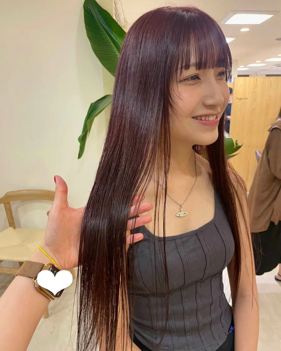 セミロング カット ヘアカラー トリートメント minatsu 東京の技術を京都でのヘアスタイル