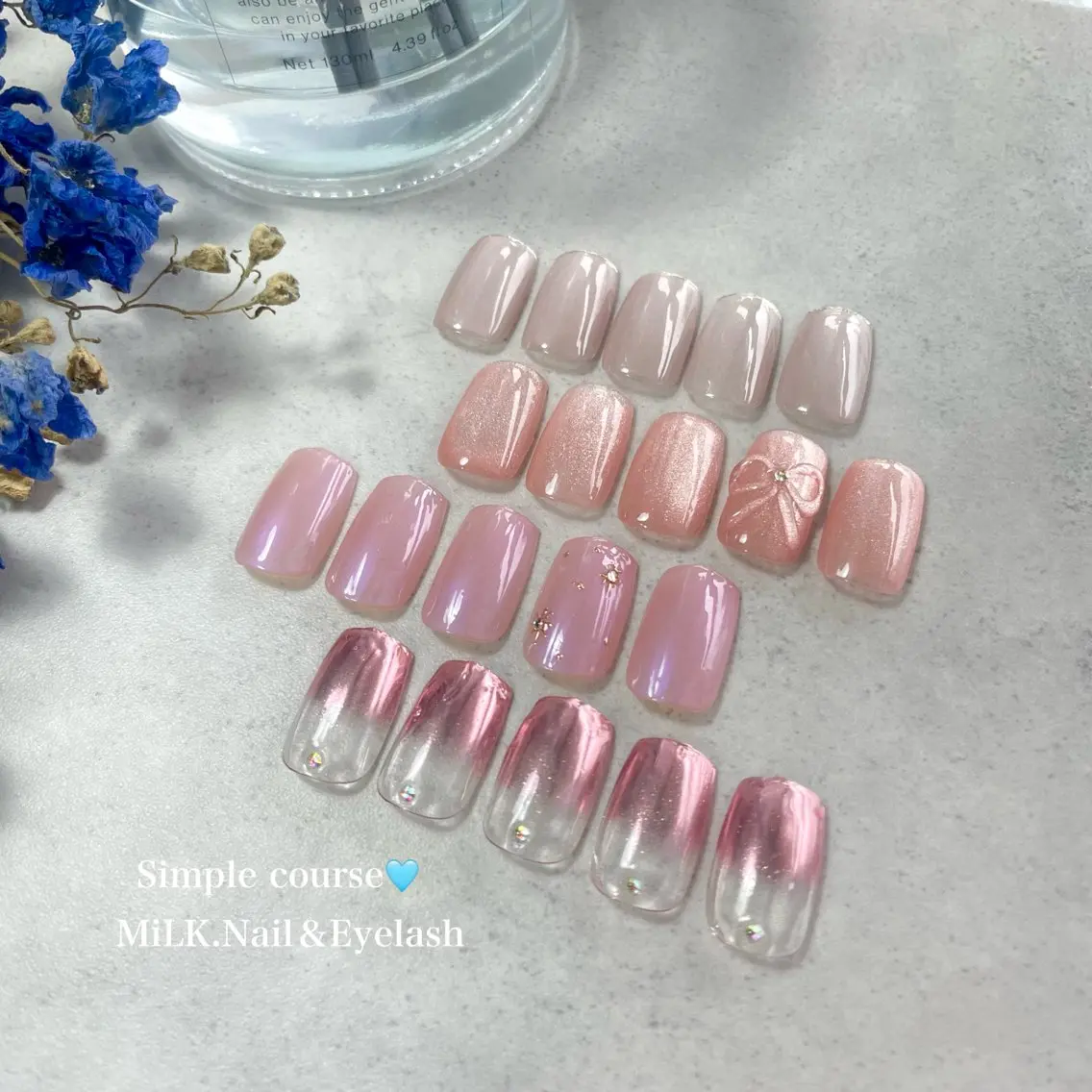 ネイル シンプルネイル ハンドネイル MiLK. wakaのマツエク・マツパデザイン