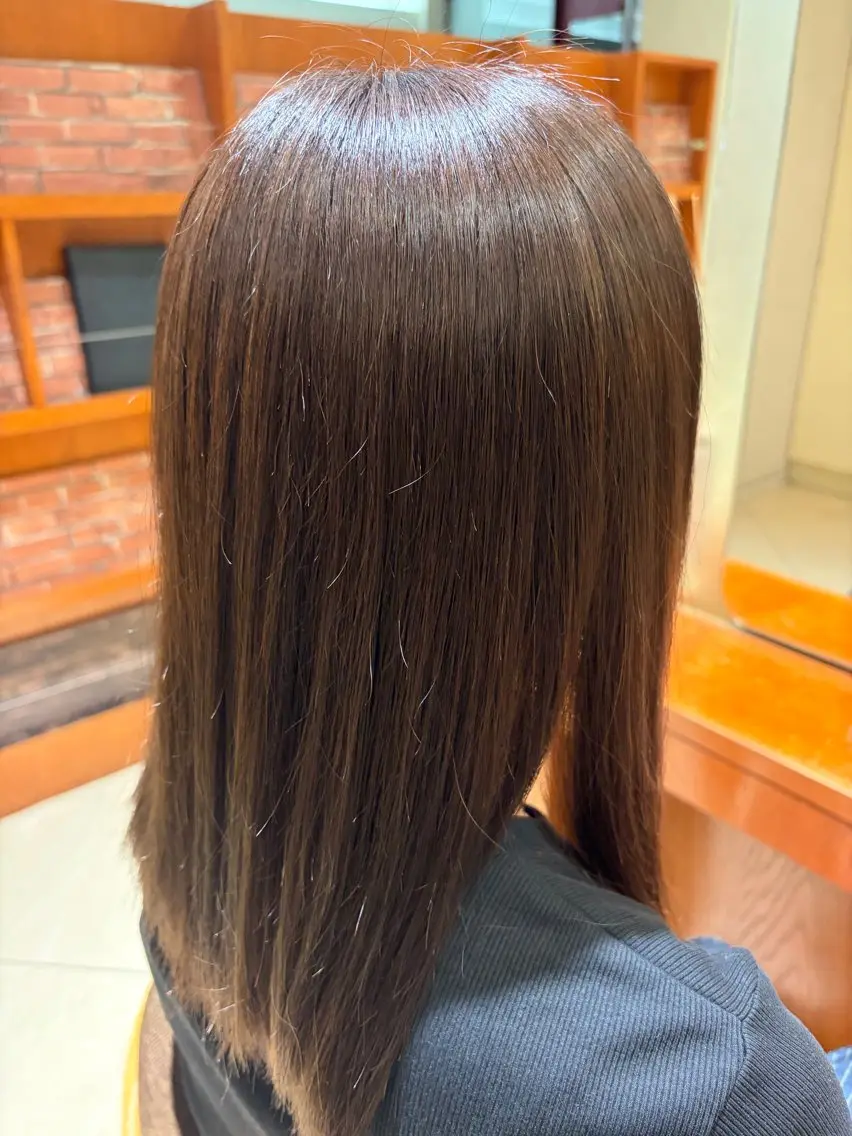 カラー ブラウンカラー オレンジ ヘアカラー 田中 愛子のヘアスタイル