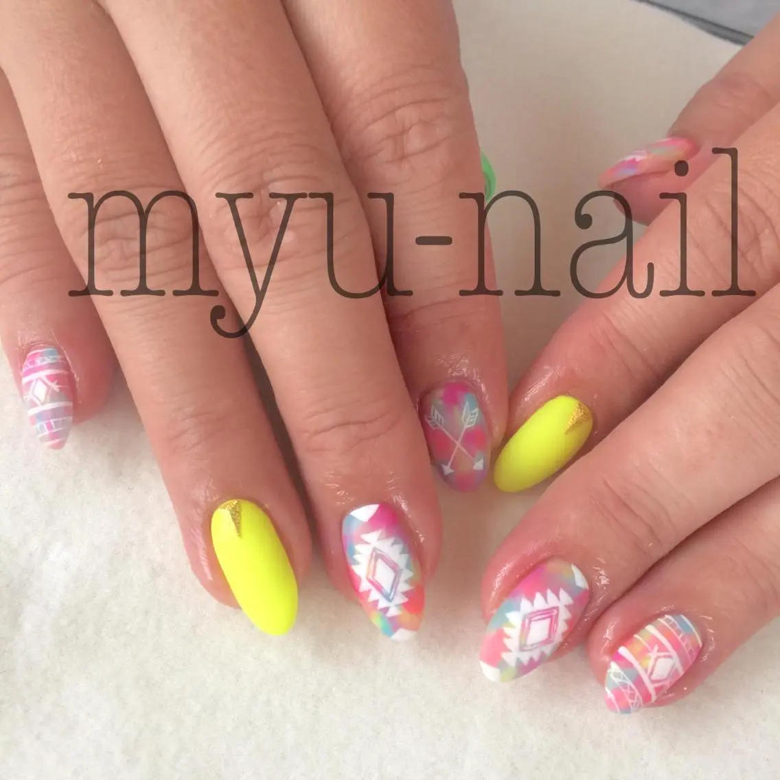 ネイル マットネイル ハンドネイル ホームサロン myu-nailのネイルデザイン