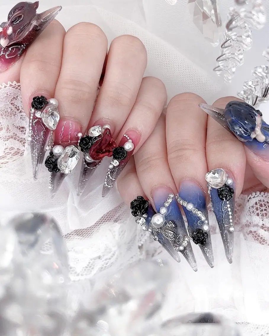 ネイル アートネイル クリアネイル 長さ出し フラッシュネイル グラデーション ハンドネイル kana nailのネイルデザイン