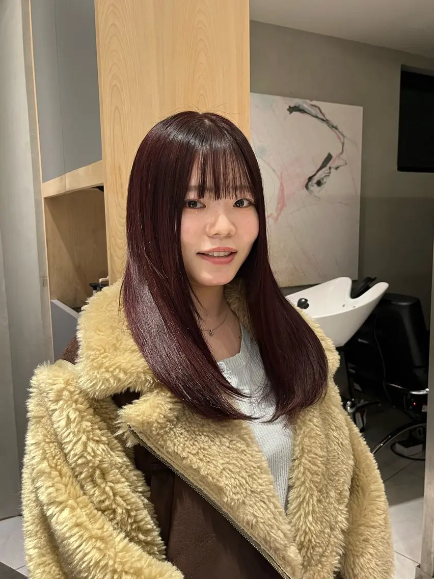 前髪カット+枝毛カット＋ワンカラー＋4step trの写真
