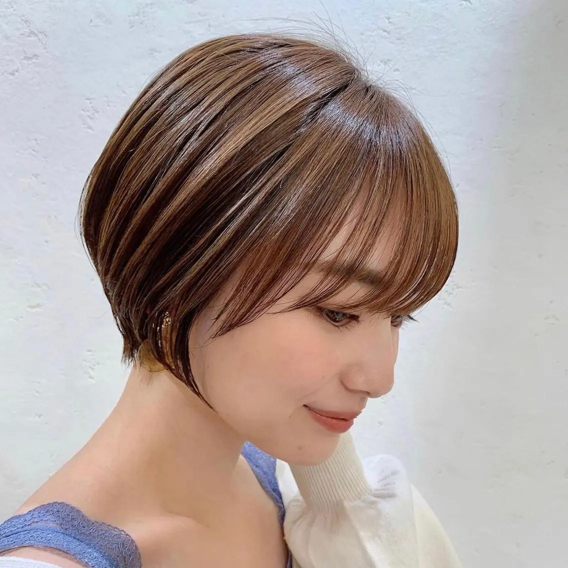 ショート カラー ハイライトカラー ハイライト 似合わせカット ショートヘア トリートメント 縮毛/レイヤー 韓国/橋口のヘアスタイル