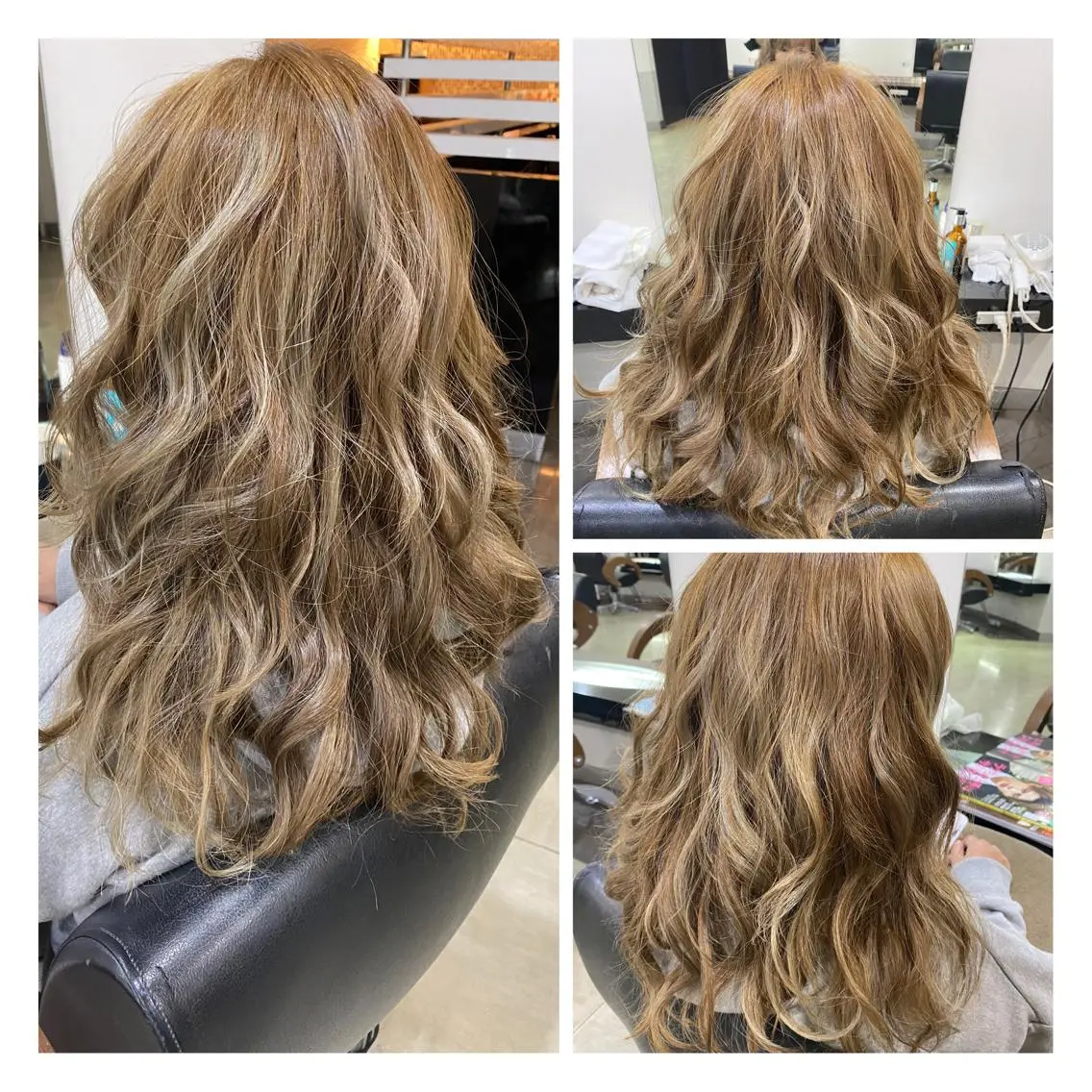 セミロング カラー ヘアアレンジ ハイライトカラー ハイトーンカラー ハイライト 烏山 達也のヘアスタイル