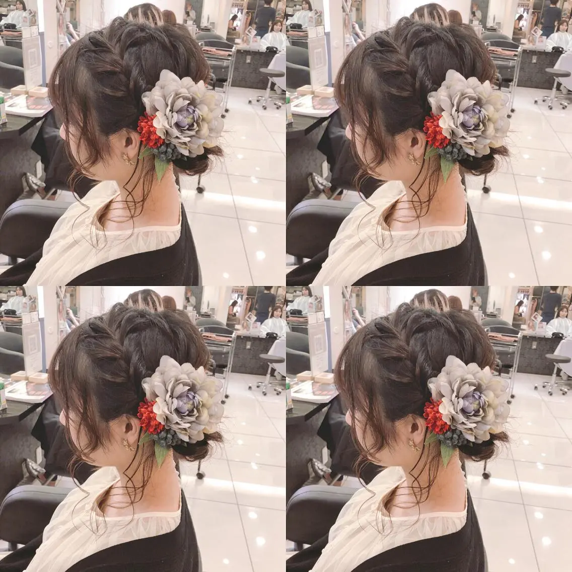 ミディアム ヘアアレンジ お団子ヘア ヘアセット 🌷MAYU 🌷のヘアスタイル