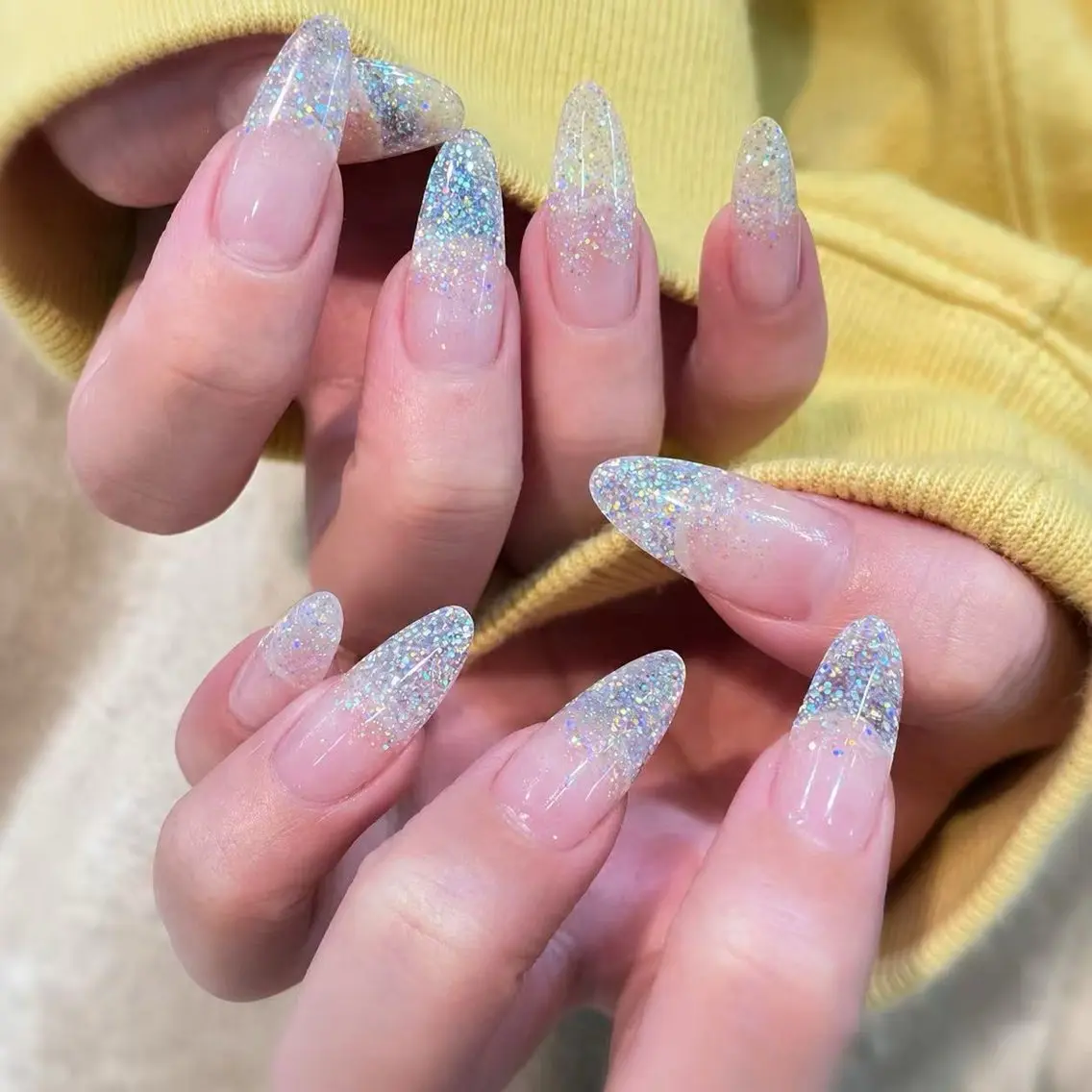 (オフなし) )🎀チップ長さ出しラメグラデーション150分の写真
