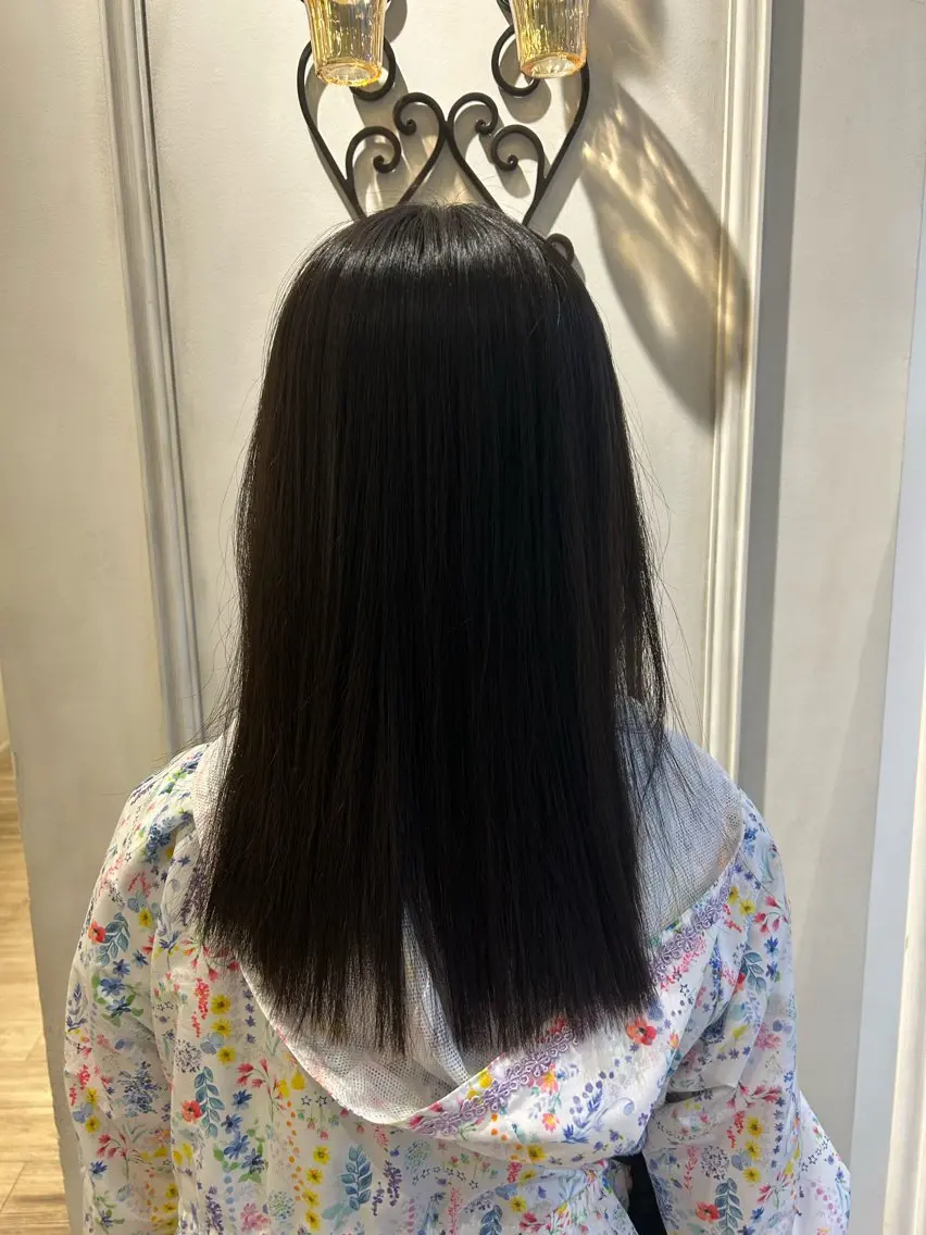 ミディアム 縮毛矯正 長田 有紗のヘアスタイル