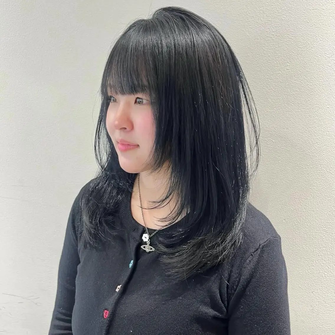 セミロング カラー ヘアアレンジ ヘアカラー トリートメント ヘアセット 韓国ヘア/レイヤー/ 🩶ツブラ🩶のヘアスタイル