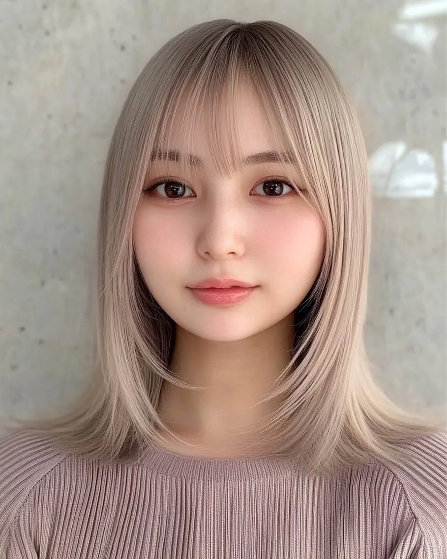 ミディアム カラー カット ヘアカラー トリートメント レイヤー×顔周 り×髪質改善/MIUのヘアスタイル