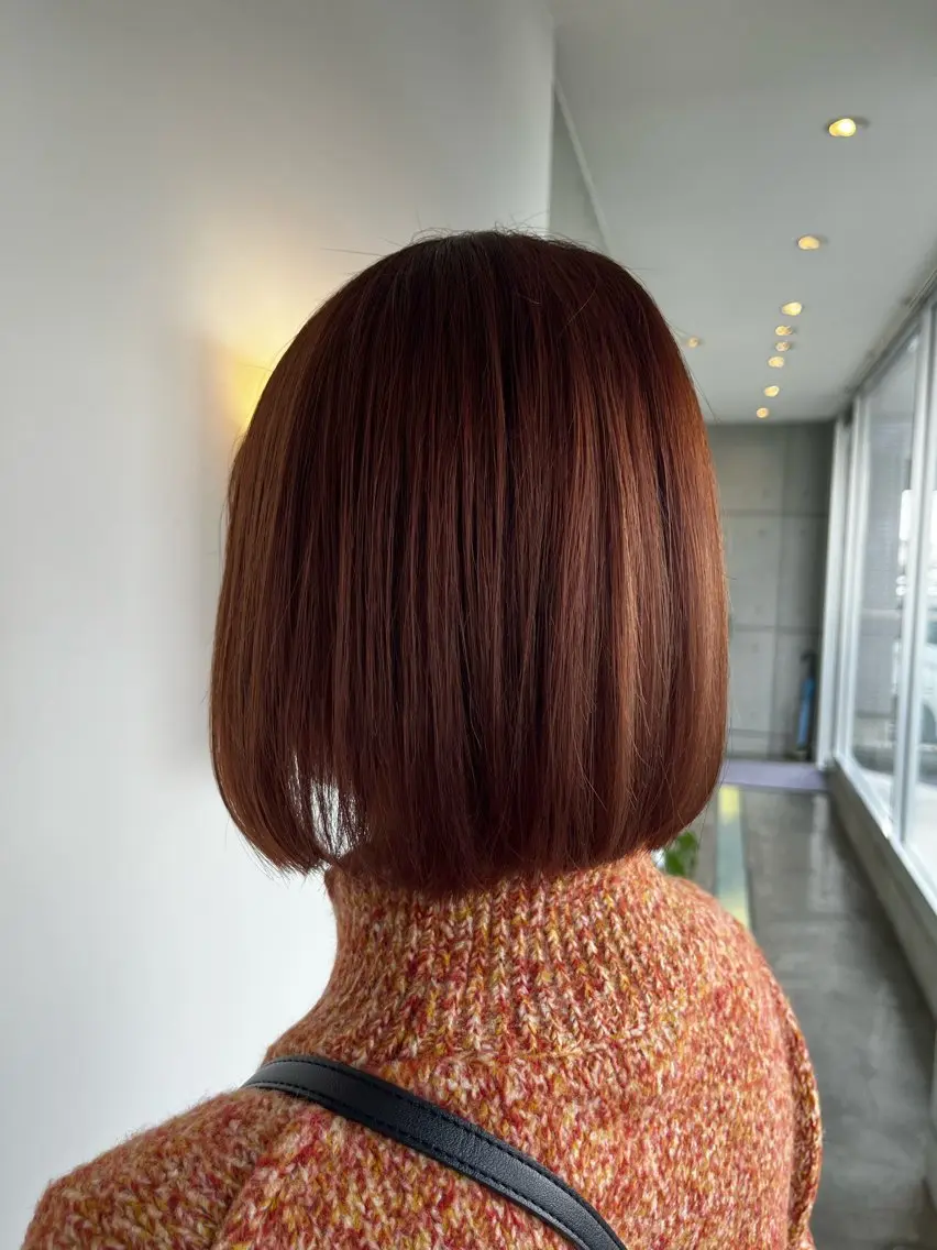 ミディアム オレンジブラウン おせ ちさとのヘアスタイル