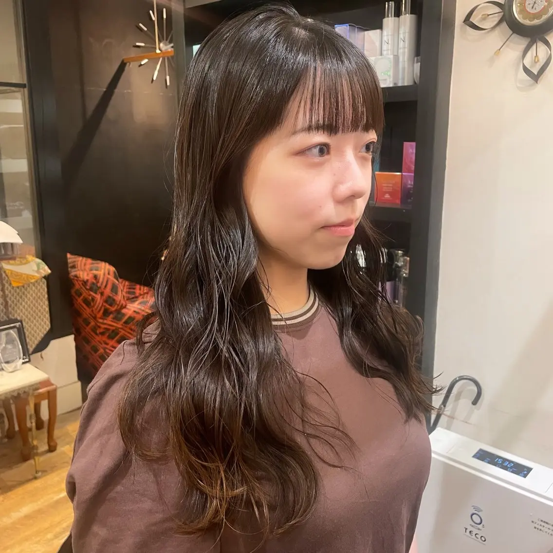 ロング 顔周りカット 橘　愛佳/暖色系 レイヤーカットのヘアスタイル