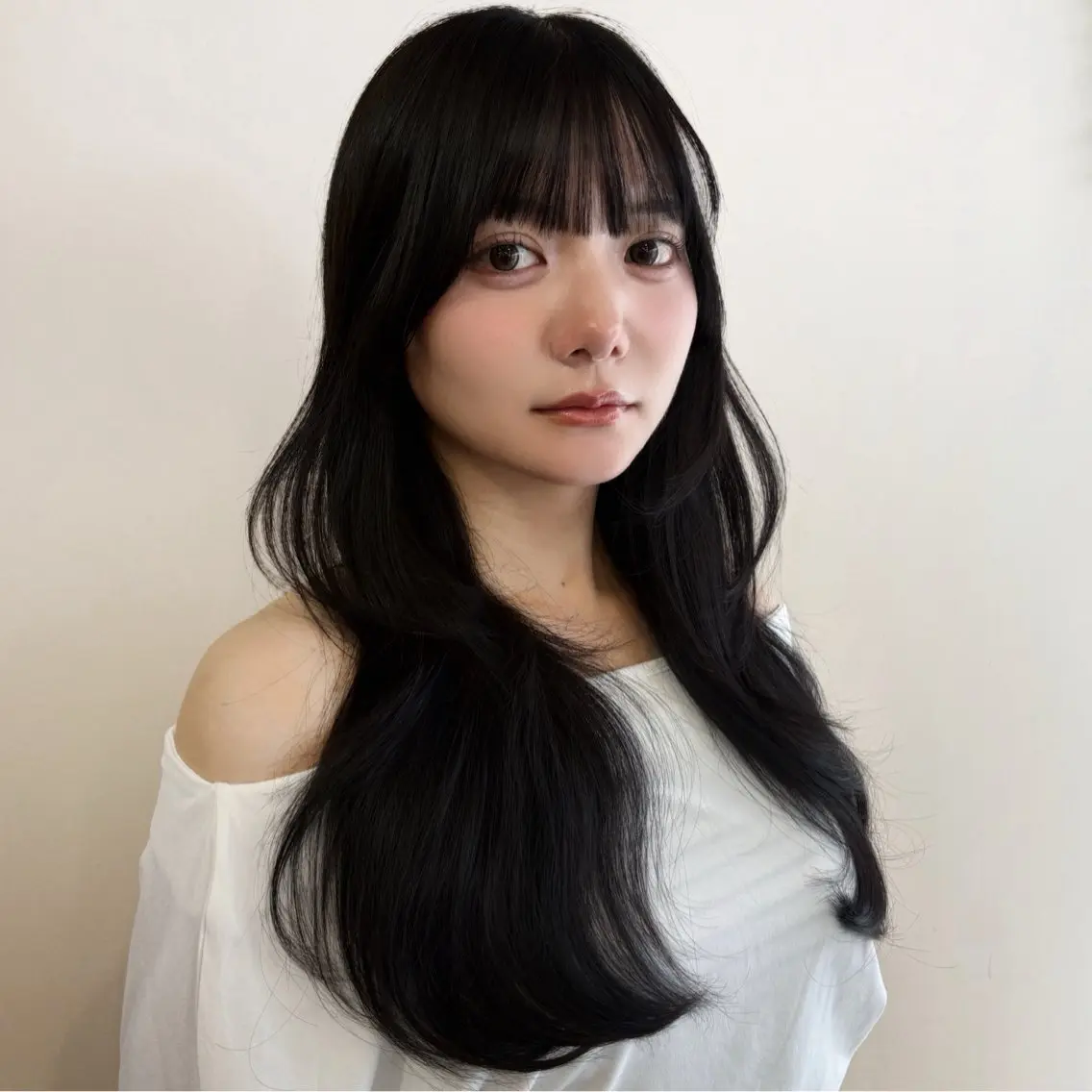 ロング 韓国風ヘア 森 はるなのヘアスタイル