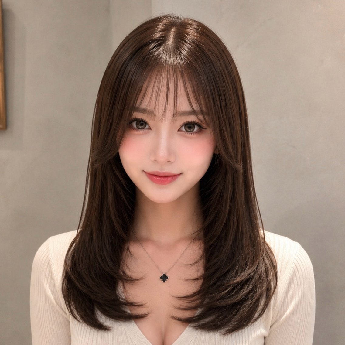 セミロング カラー アッシュ アッシュブラウン ブラウンカラー 透明感カラー 学生 カット ヘアカラー トリートメント 新宿/レイヤー/ 透明感カラーしょうごのヘアスタイル