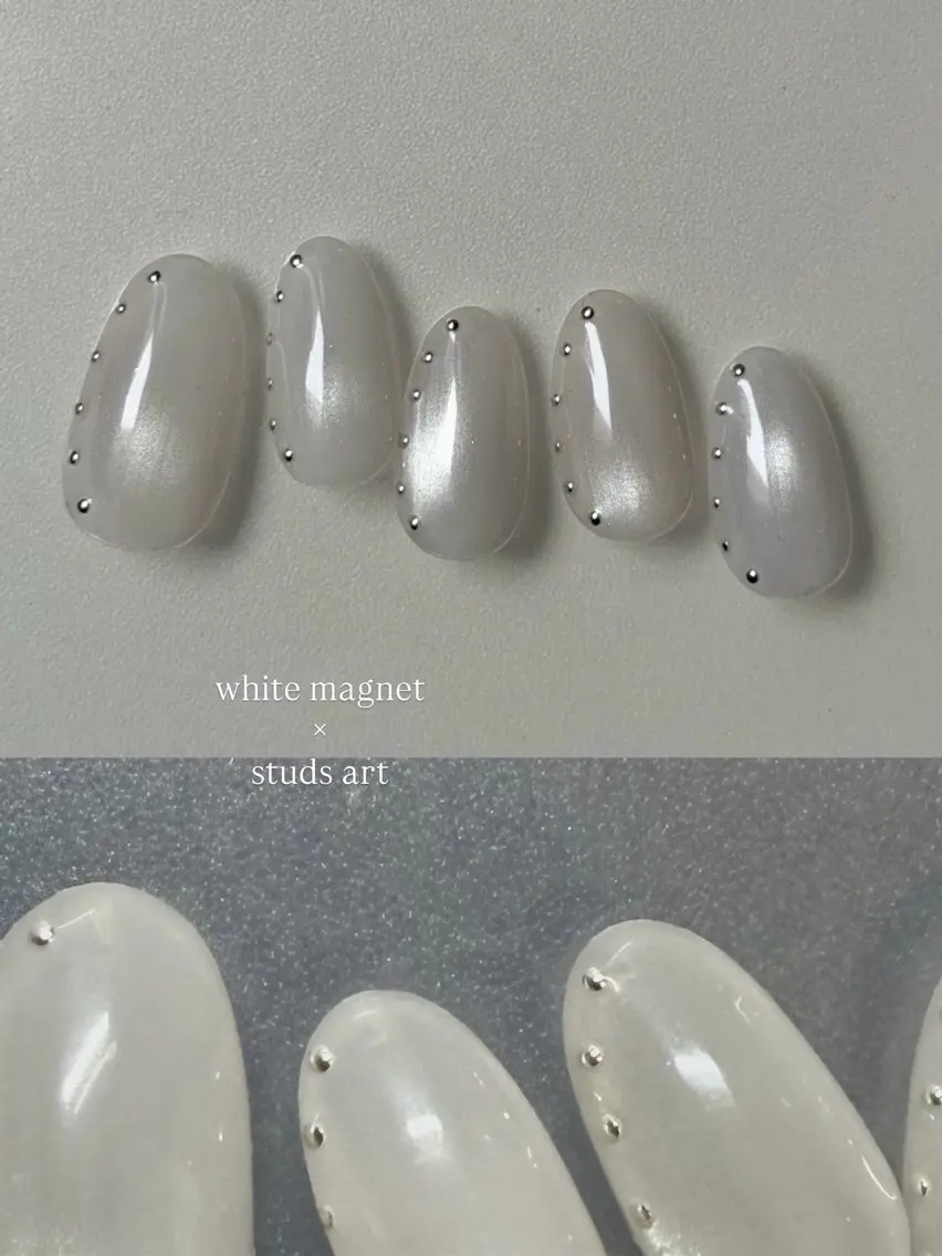 ネイル アートネイル マグネットネイル ホワイト ito machiのネイルデザイン