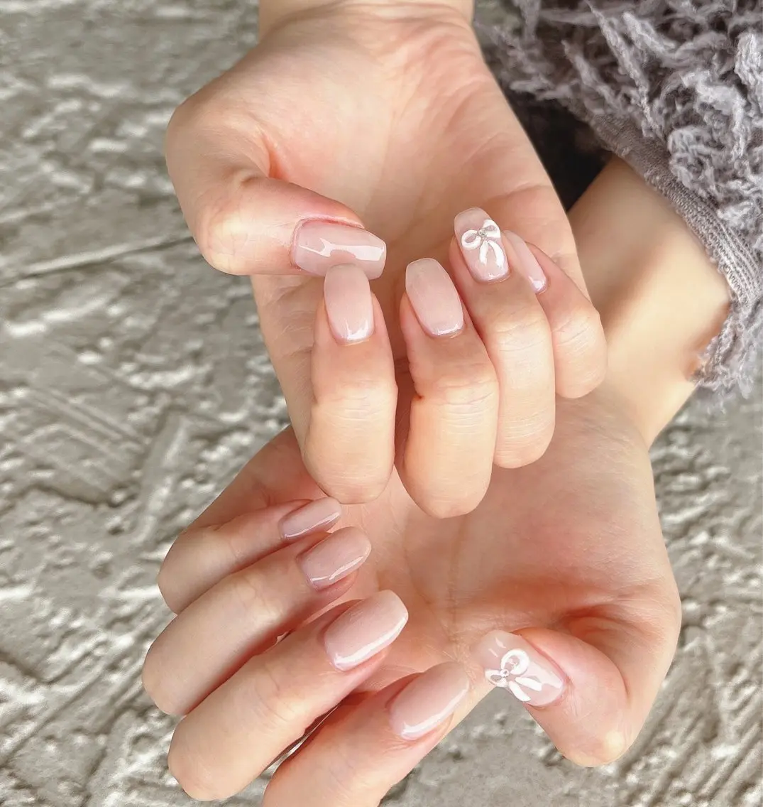 ネイル リボン ハンドネイル nails 🎀meのネイルデザイン