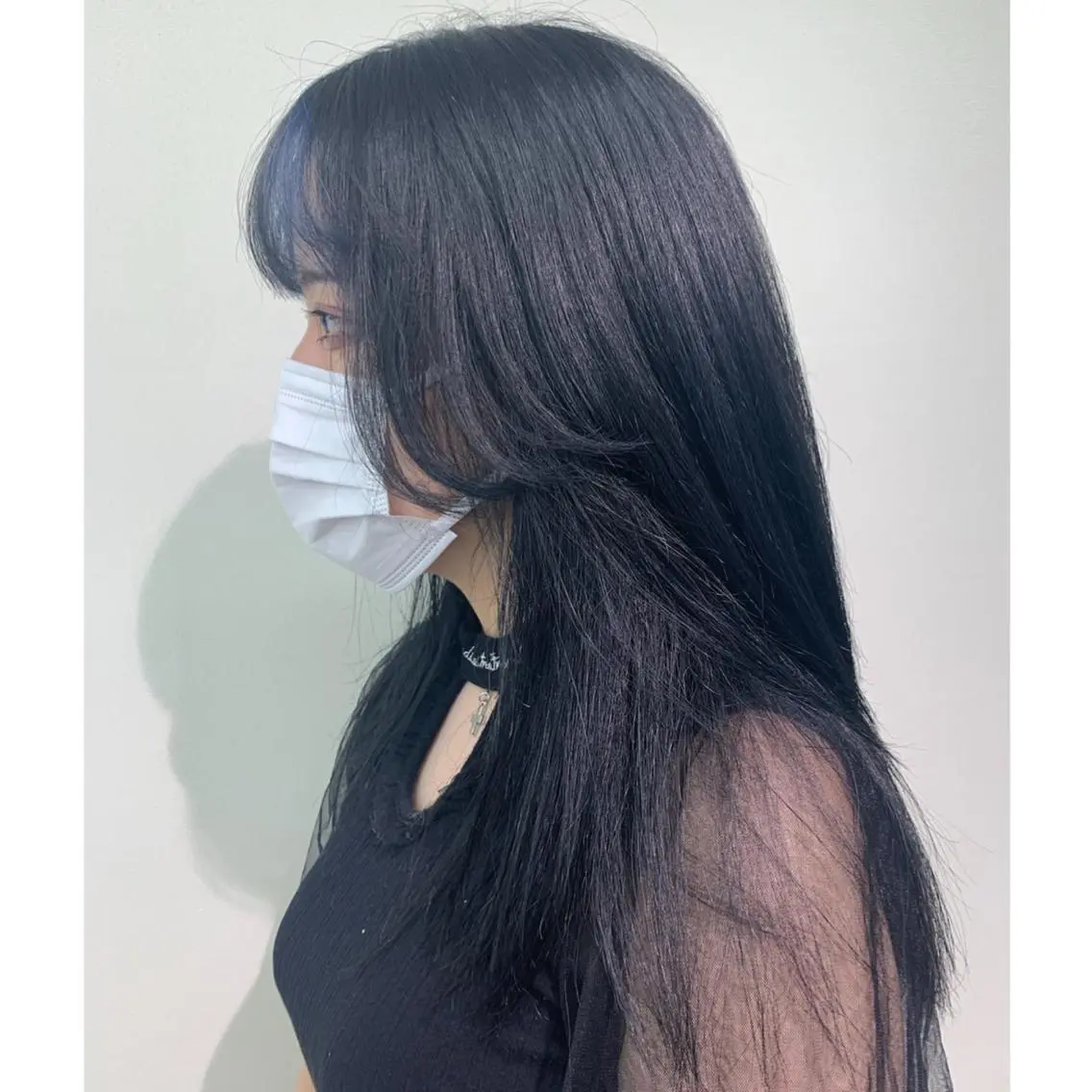 セミロング カラー 韓国🤍ワンホンヘア みかん🇨🇳のヘアスタイル