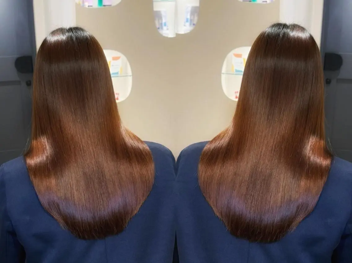 ロング パーマ 縮毛矯正 カット ヘアカラー 縮毛矯正 リピート90%超/縮 毛/酸性縮毛特化井口のヘアスタイル