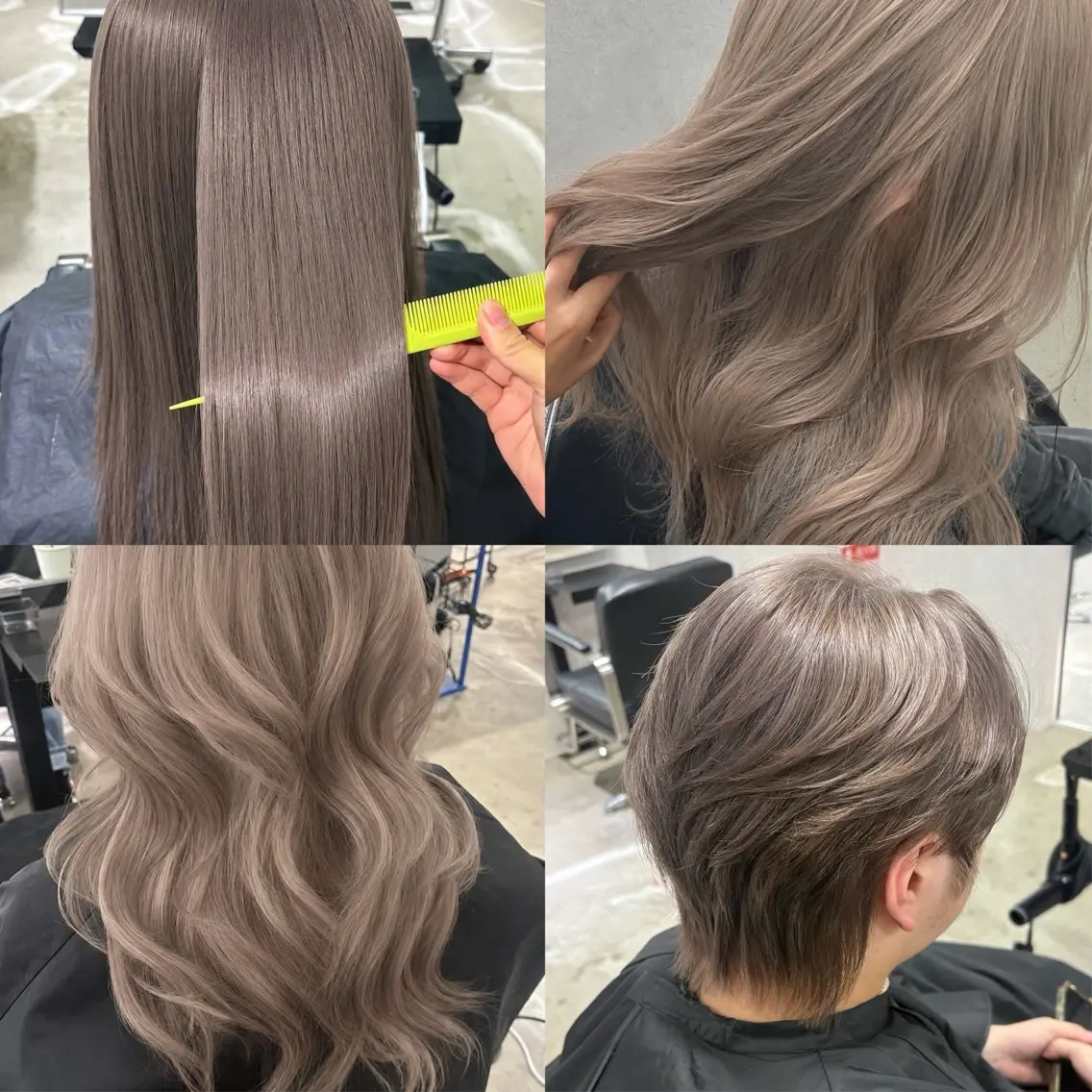 ロング カラー グレージュ カット ヘアカラー ミルクティー/ハイ トーン/konomiのヘアスタイル