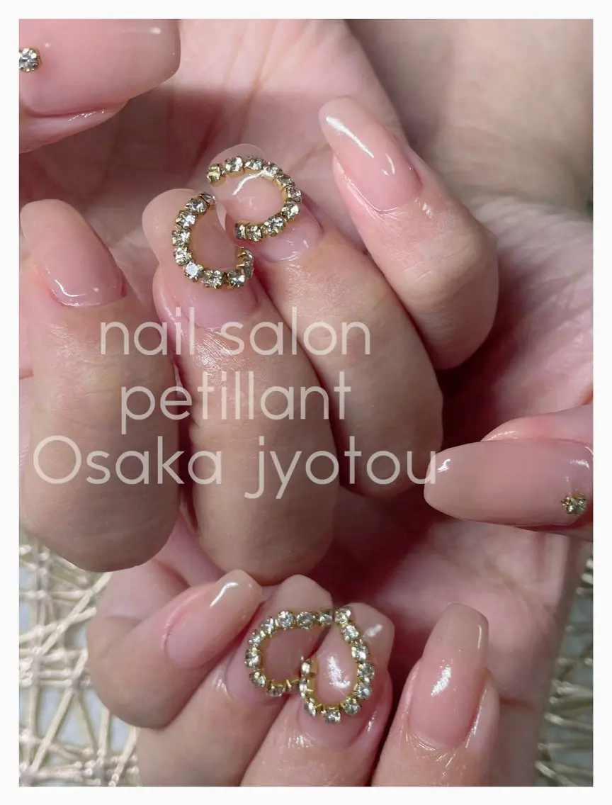 ネイル アートネイル ハート nail salon petillantのネイルデザイン