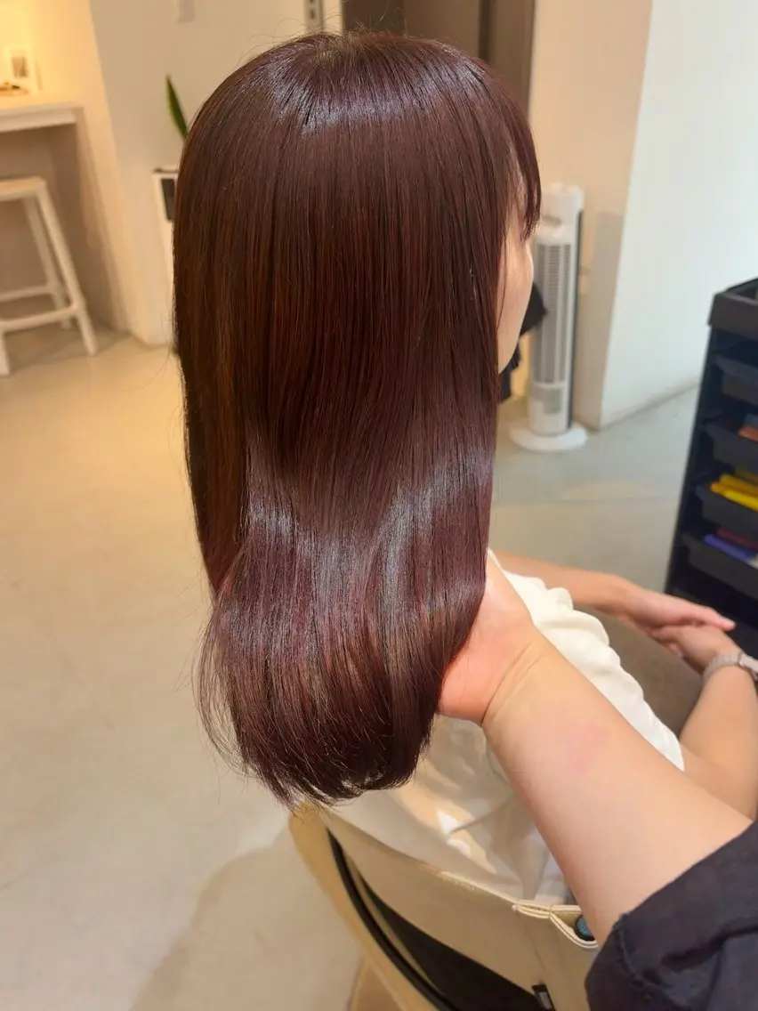 ミディアム カット ヘアカラー トリートメント ✨色持ちの良い艶 カラー✨蟹江真世のヘアスタイル