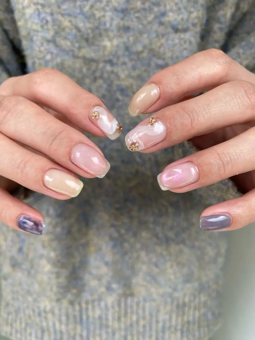 ネイル オーロラネイル マグネットネイル メンズネイル ニュアンスネイル シンプルネイル ハンドネイル 草加ニュアンスネイル 🌚hersのネイルデザイン