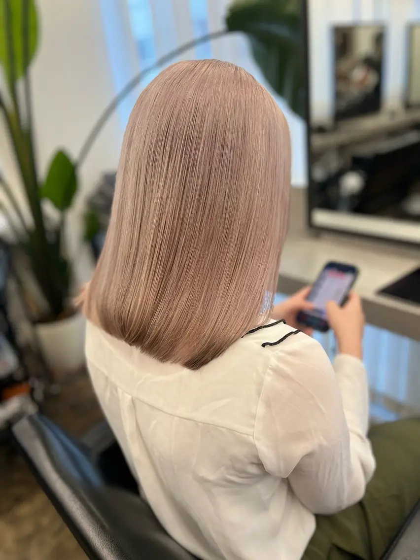 ミディアム カラー ベージュカラー ミルクティーベージュ ホワイトミルクティーベージュ カット ヘアカラー 透明感カラー特化🫧 🦋栗原🦋のヘアスタイル