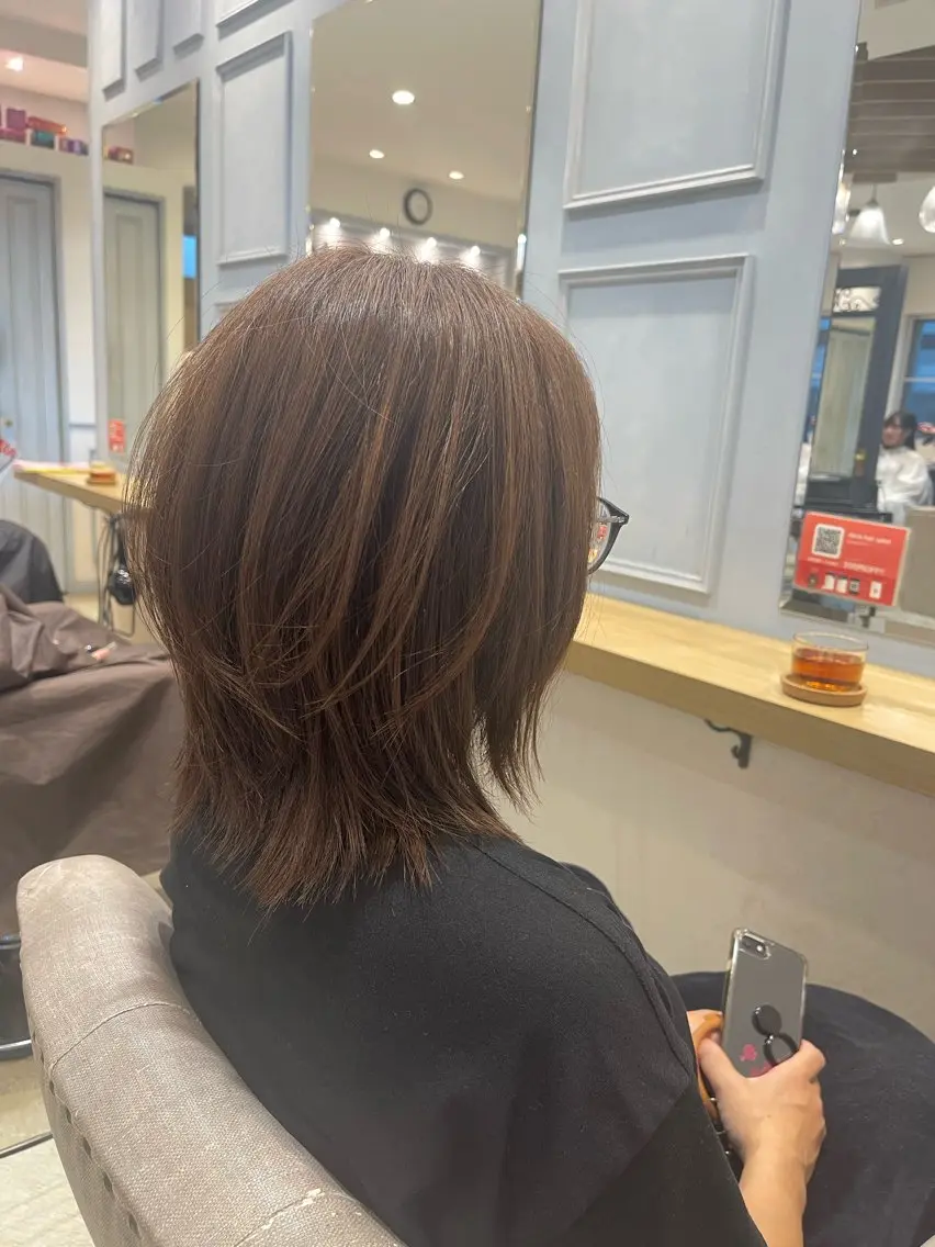 ミディアム カラー レイヤーカット ショート/ボブ アンドウ☺︎のヘアスタイル
