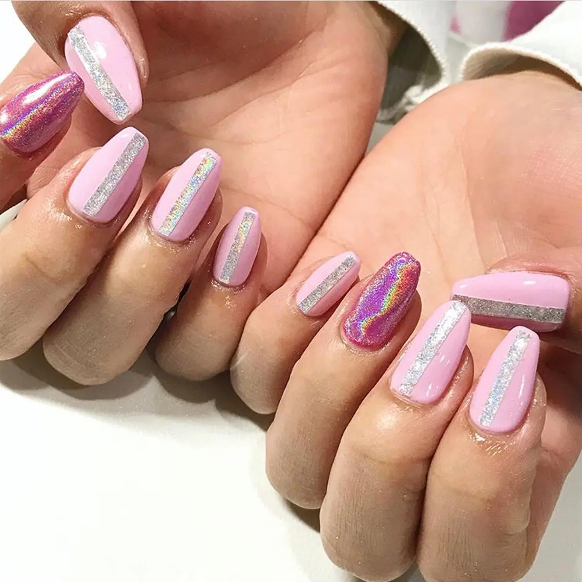 ネイル 渋谷／チップ長さ出し 👑アプレgel-xのネイルデザイン