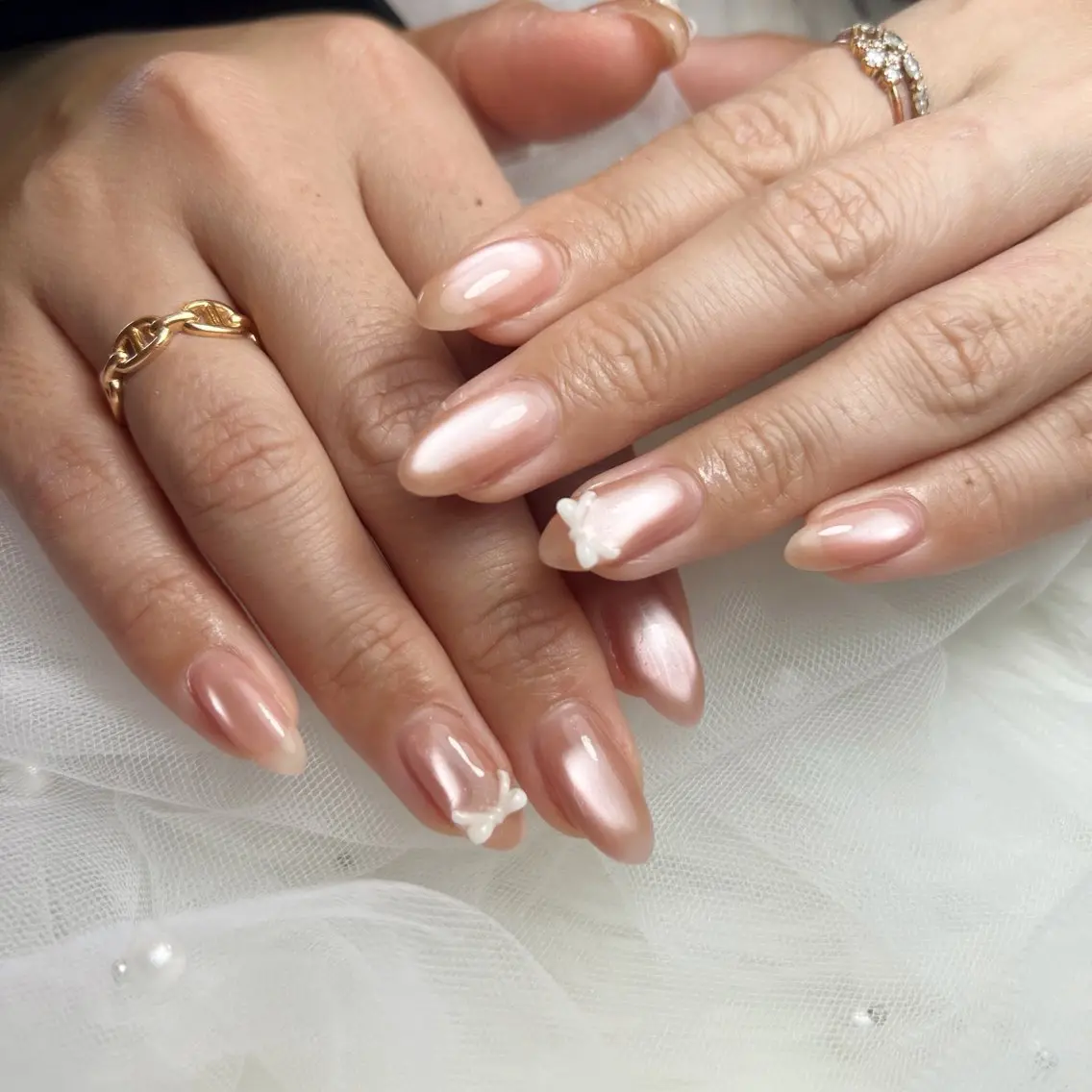 ネイル マグネットネイル リボン ハンドネイル Lilibeauty salonのネイルデザイン