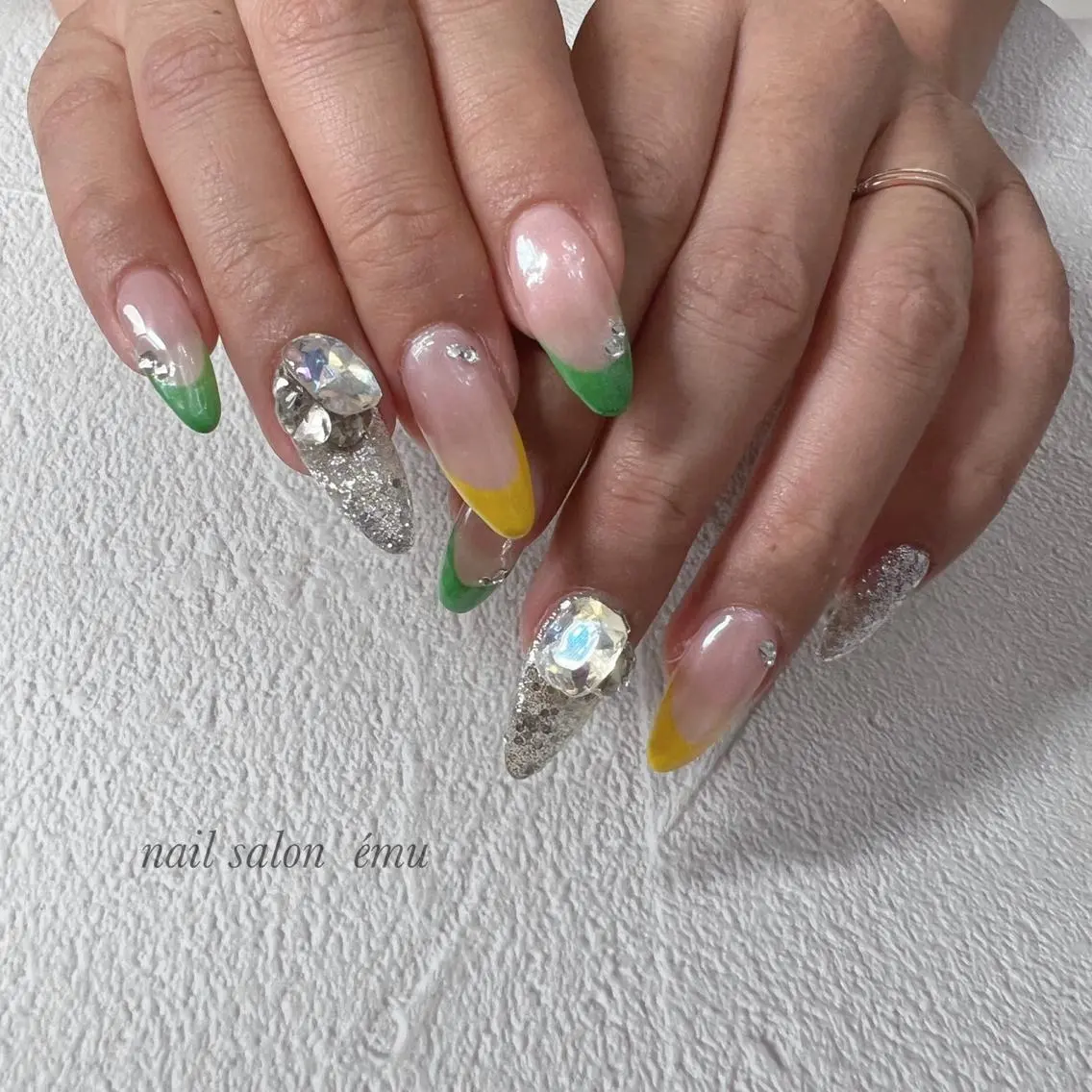 ロング ネイル ハンドネイル nail salon émuのネイルデザイン