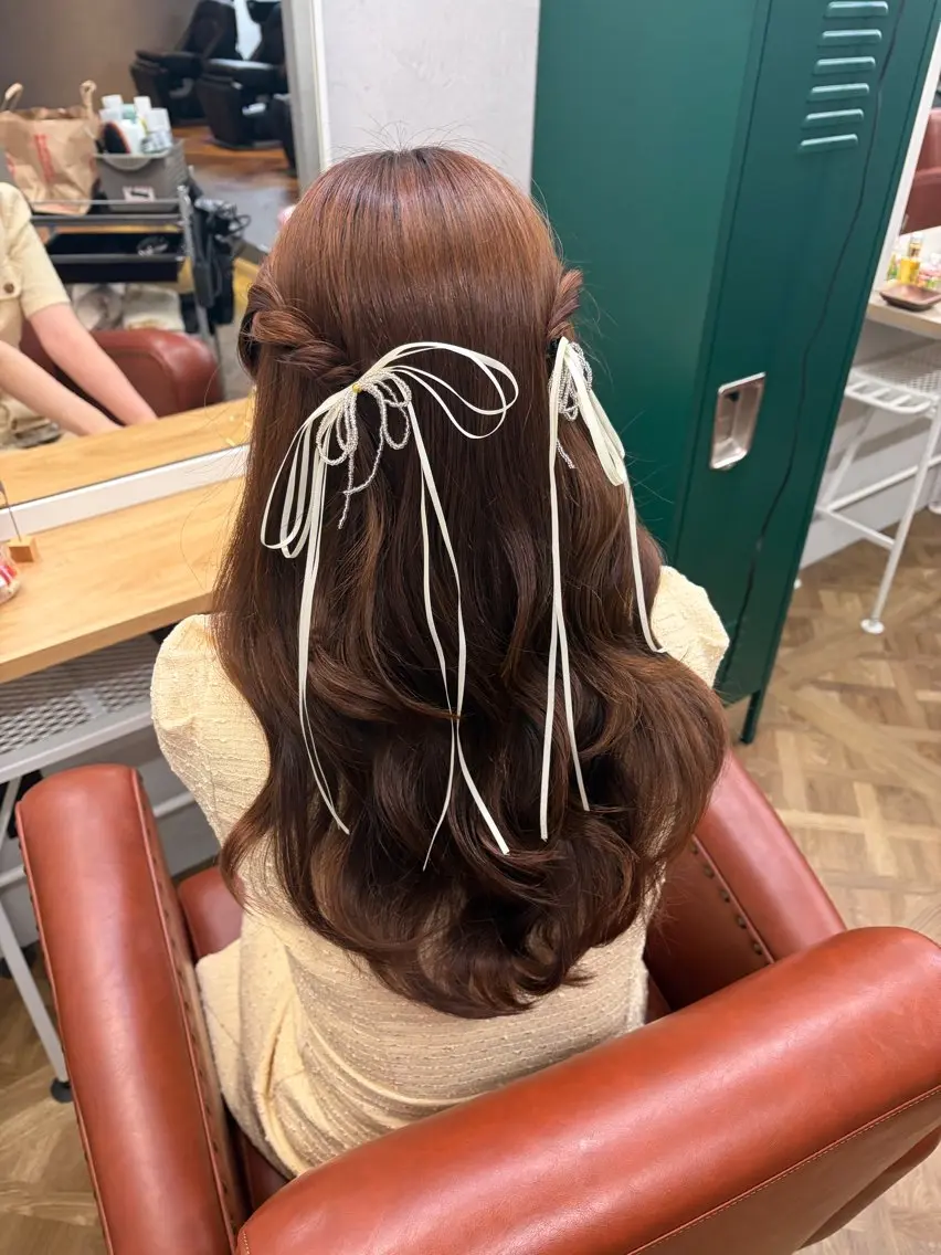 ヘアアレンジ ヘアセット 髪質改善×韓国風/小 顔レイヤー/早瀬櫻子のヘアスタイル