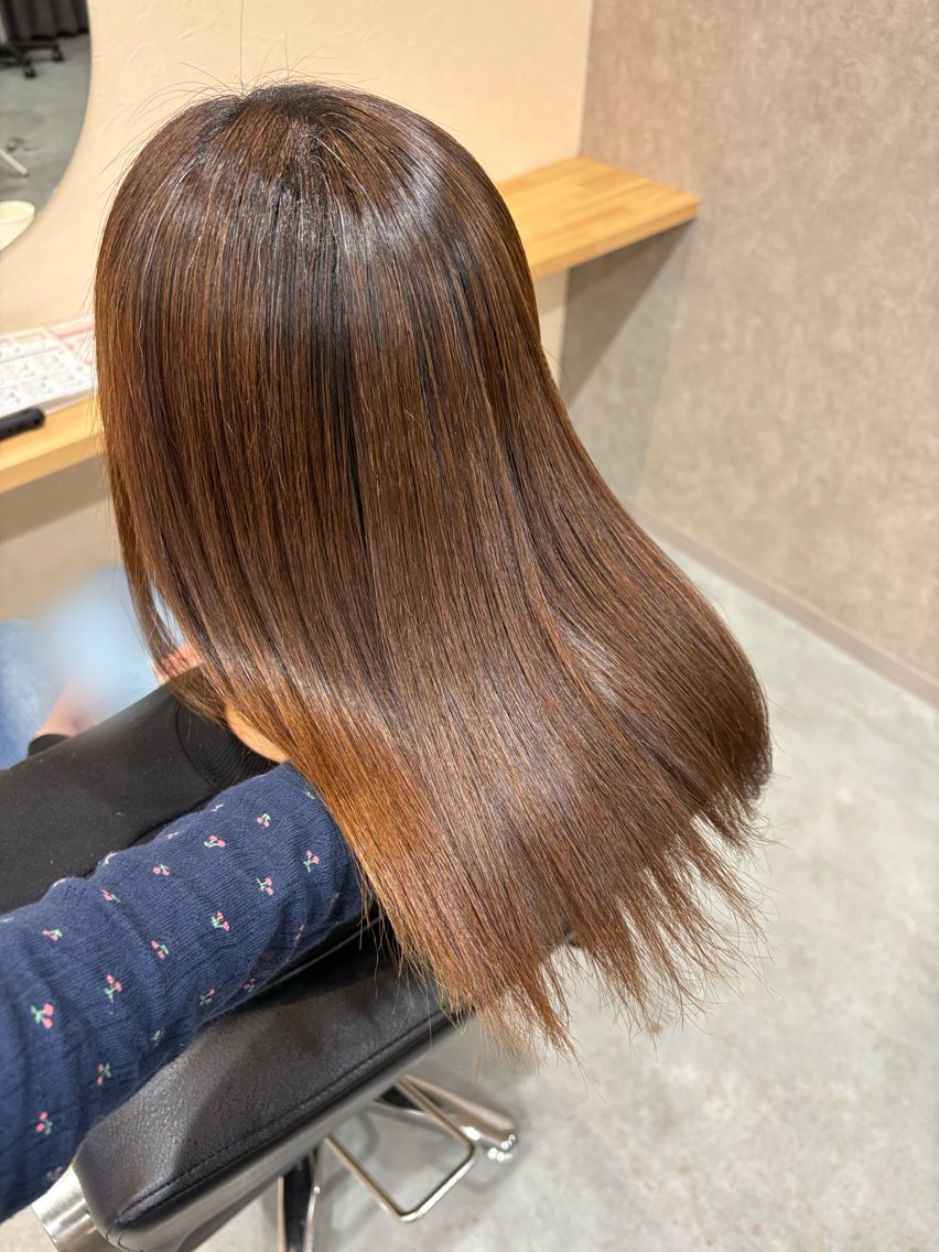 ミディアム 縮毛矯正 トリートメント 🩰透明感カラー/ ストレート🩰のヘアスタイル