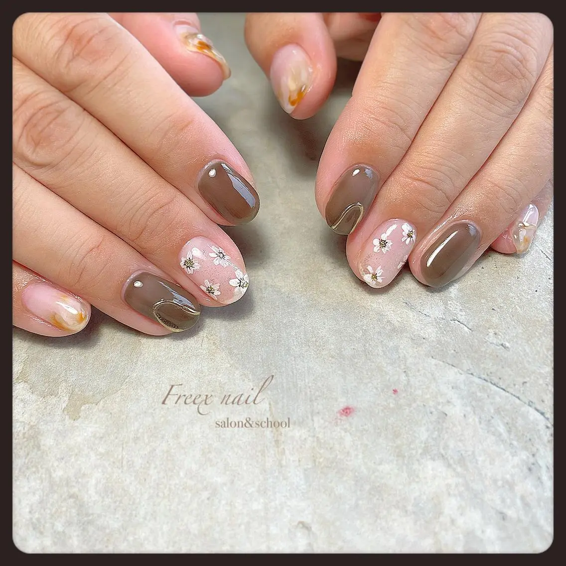 ネイル フラワーネイル ハンドネイル ハンドケア freex nail /ニュアンス/個性派のネイルデザイン