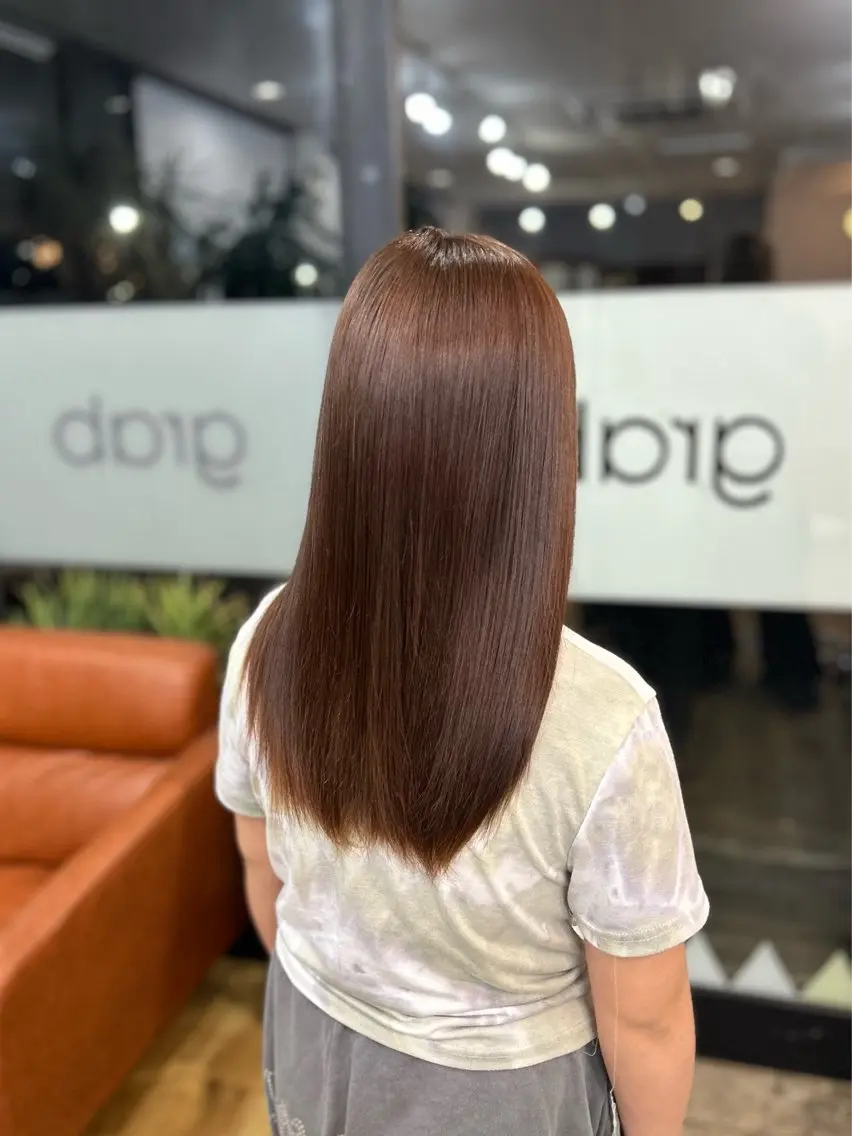 ロング カラー ブラウンカラー ピンクカラー ヘアカラー 春の透明感カラー／ ハラのヘアスタイル