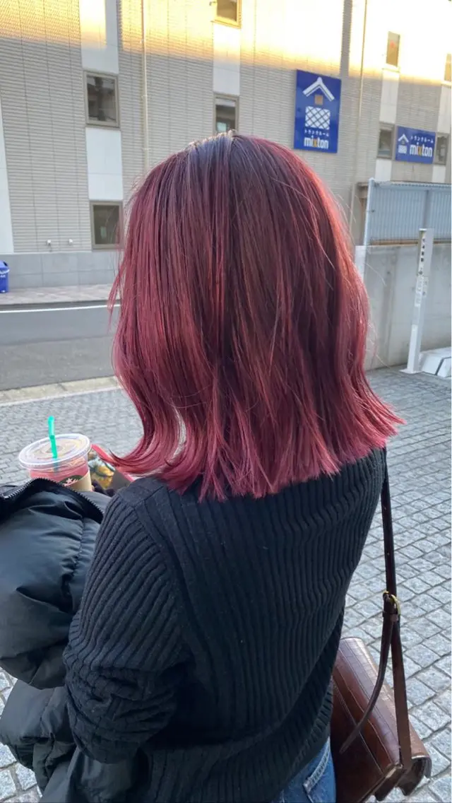 ミディアム 🔥コテ巻き風 ボブパーマ🔥のヘアスタイル