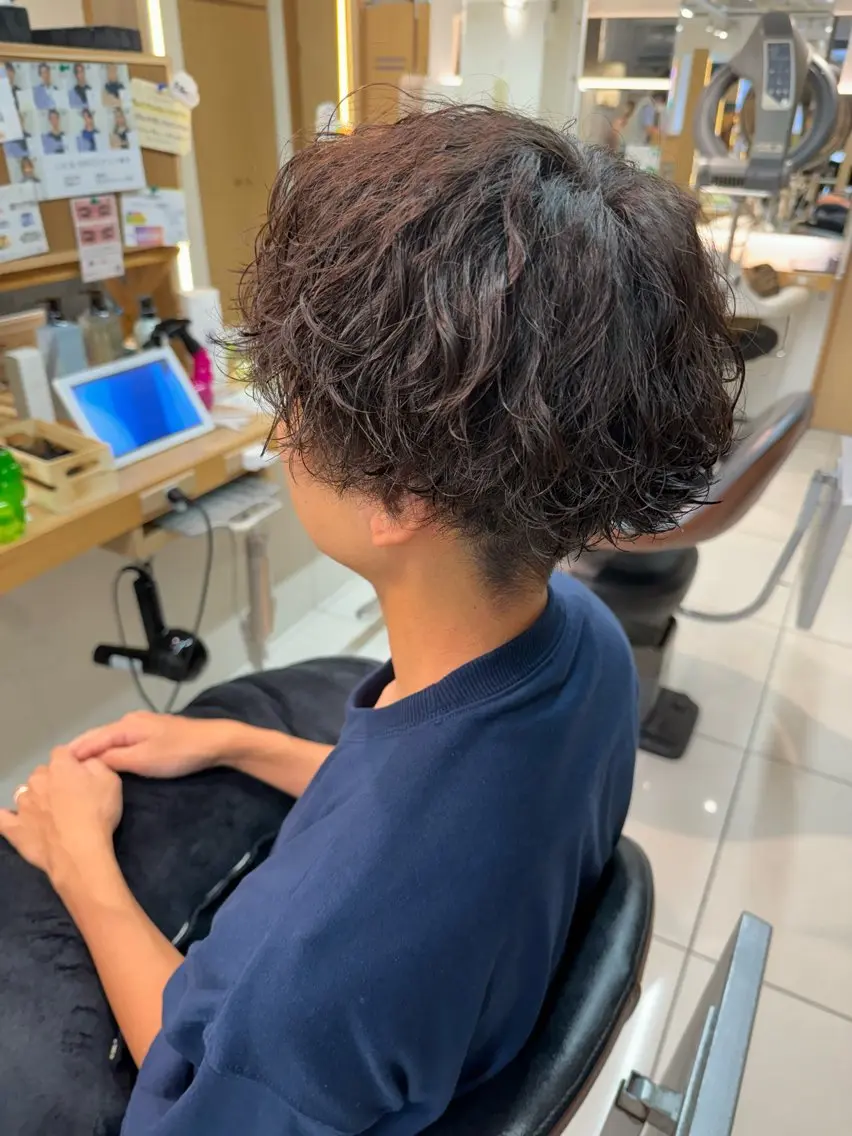 ショート パーマ メンズ カット パーマ パーマ/ハイトーン /吉田眞のヘアスタイル