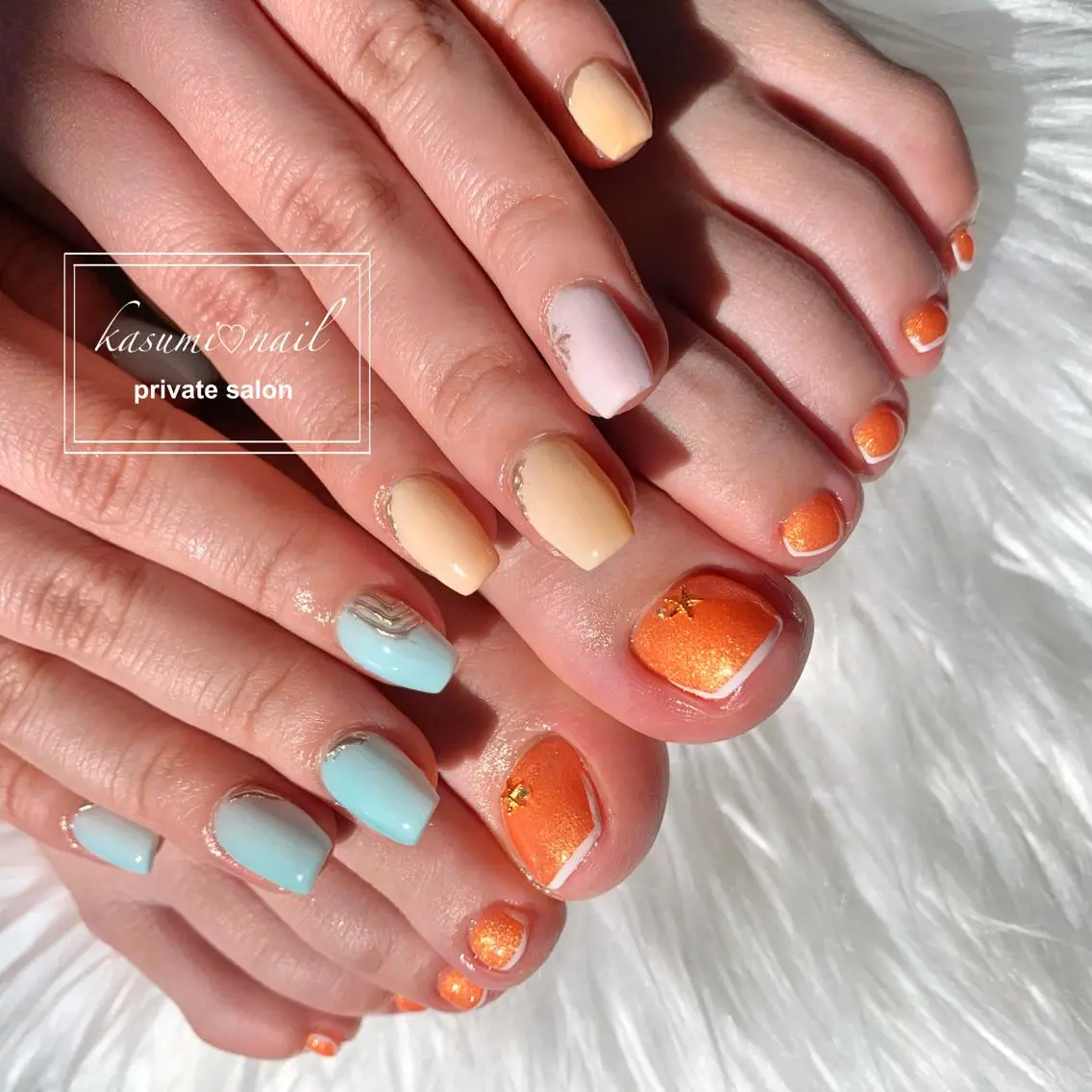 ネイル アートネイル フットネイル フレンチネイル ロングネイル マグネットネイル KASUMI♡ Nailのネイルデザイン