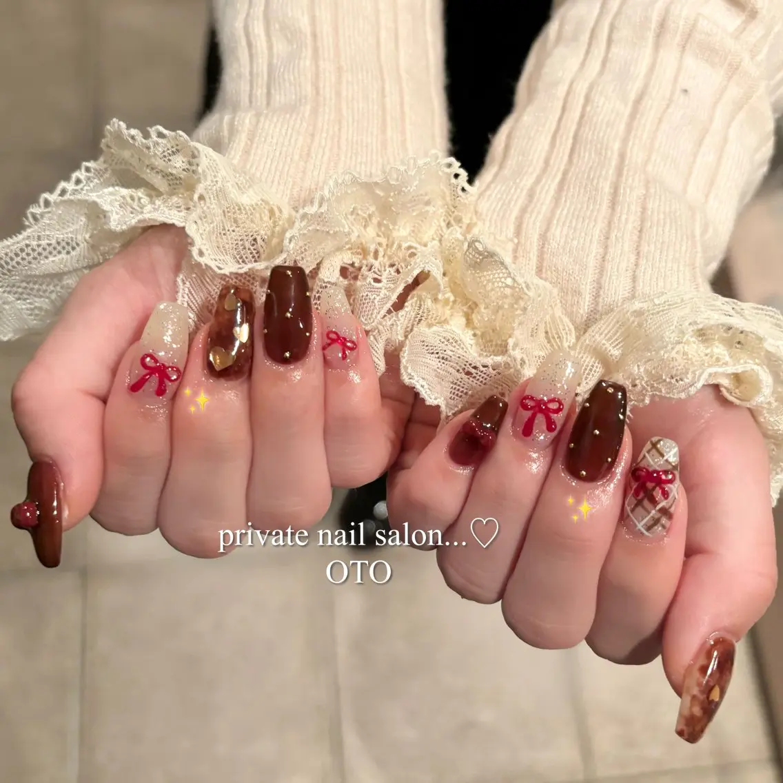ネイル ボルドー ハンドネイル ayaca ♡のネイルデザイン