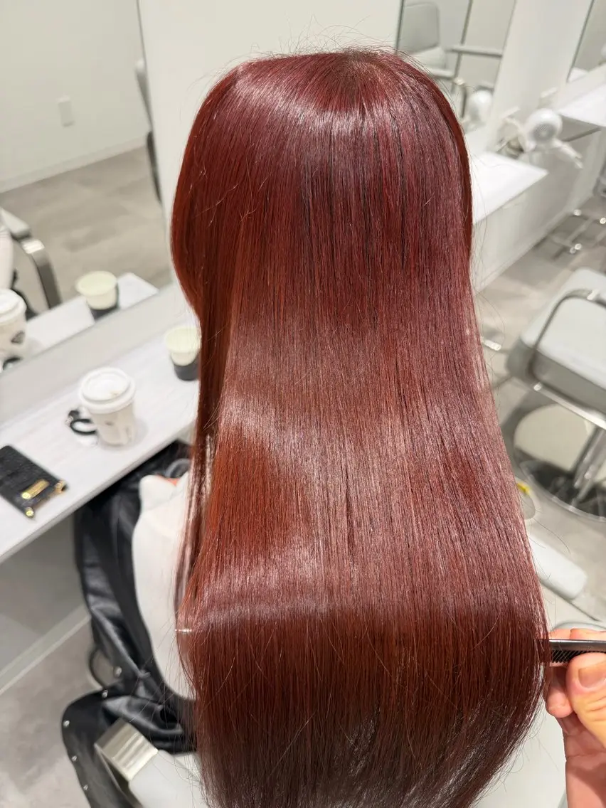 セミロング カット ヘアカラー トリートメント PULSE ASAHIのヘアスタイル