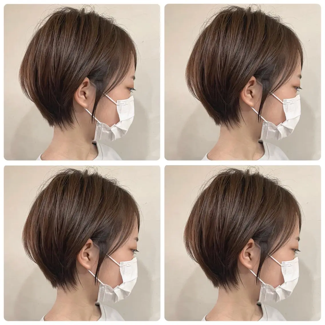 ショート カラー ショートボブ ハンサムショート 丸みショート デザインカラー ハイライトカラー カット ヘアカラー 京都大人女性ショート 徒歩1分/秋山のヘアスタイル