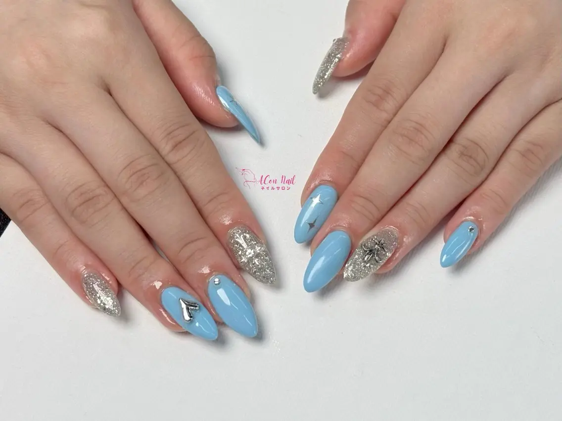 ネイル 桜ネイル 長さ出し フラワーネイル フレンチネイル ジェルネイル ハンドネイル ACon NailSalonのネイルデザイン